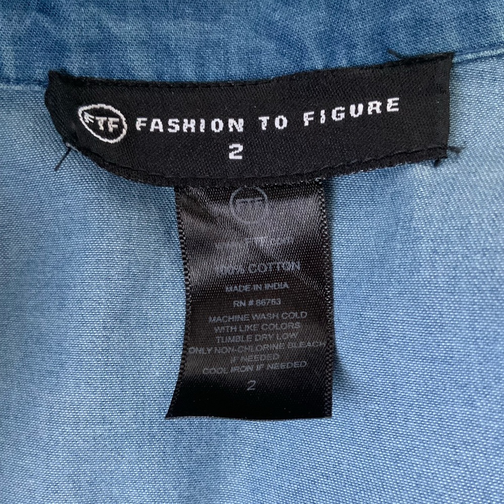 FASHION TO FIGURE Denim Jumpsuit Blue Size 2 - Picture 8 of 9